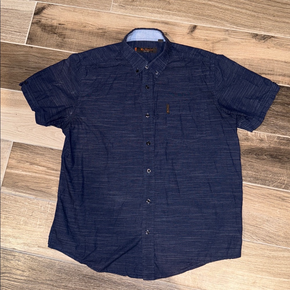Ben Sherman Navy Striped Short Sleeve Shirt